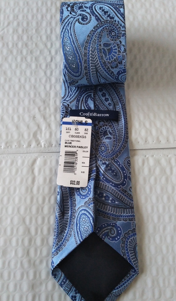 NWT Croft & Barrow Blue Mercer Paisley Print Tie